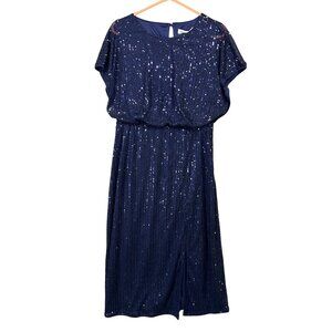 Jasambac Women Sequin Dress Size Large NWT Slit Elastic Waist Cocktail Party